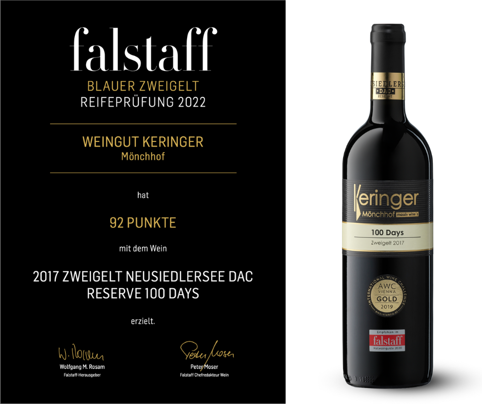 Weingut Keringer_Falstaff_ Reifeprüfung 2022_92 Punkte_100 DAYS Zweigelt