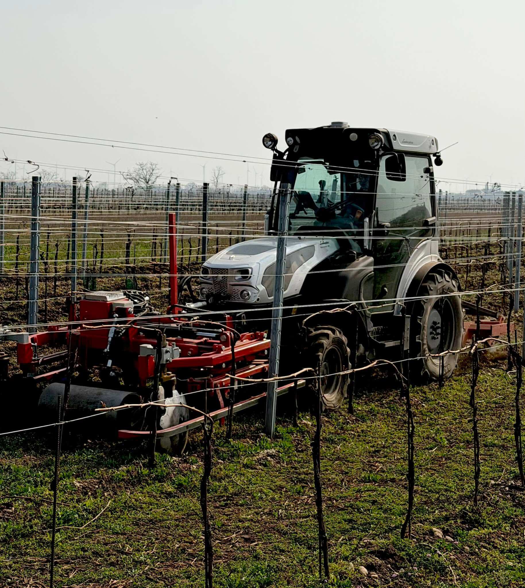 Traktor in den Weingärten, Weingut Keringer